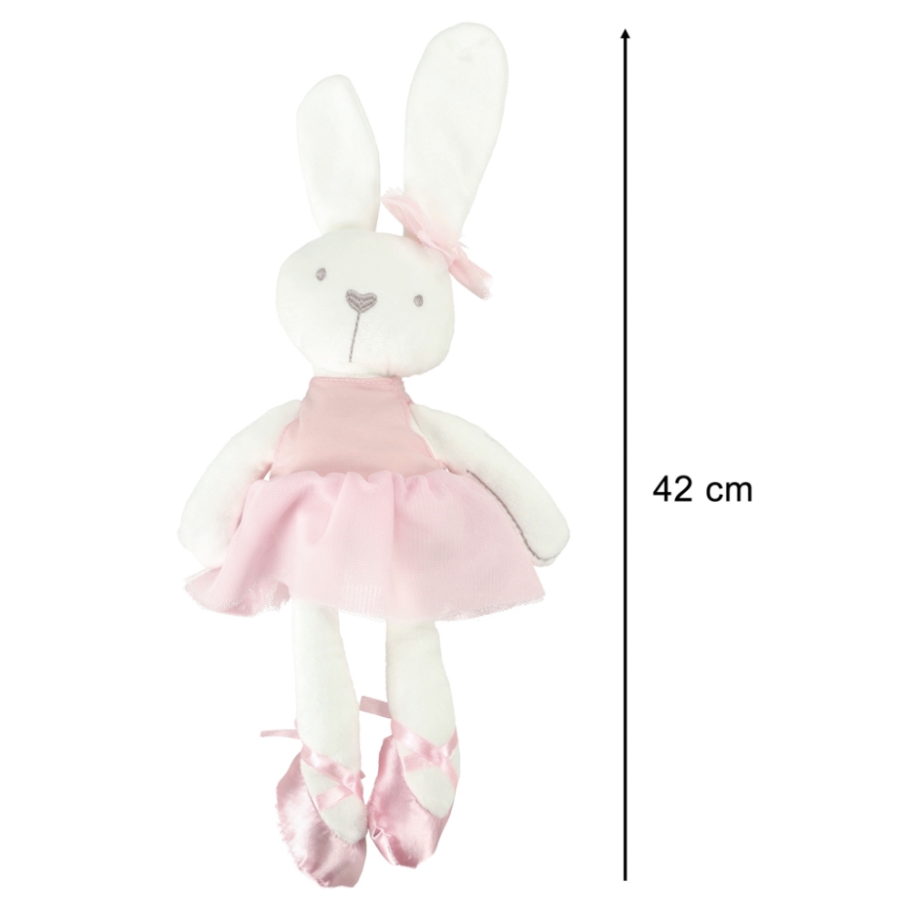 Pliušinis talismanas triušis su rožine suknele 42cm-Žaislai, Minkšti žaislai-e-vaikas