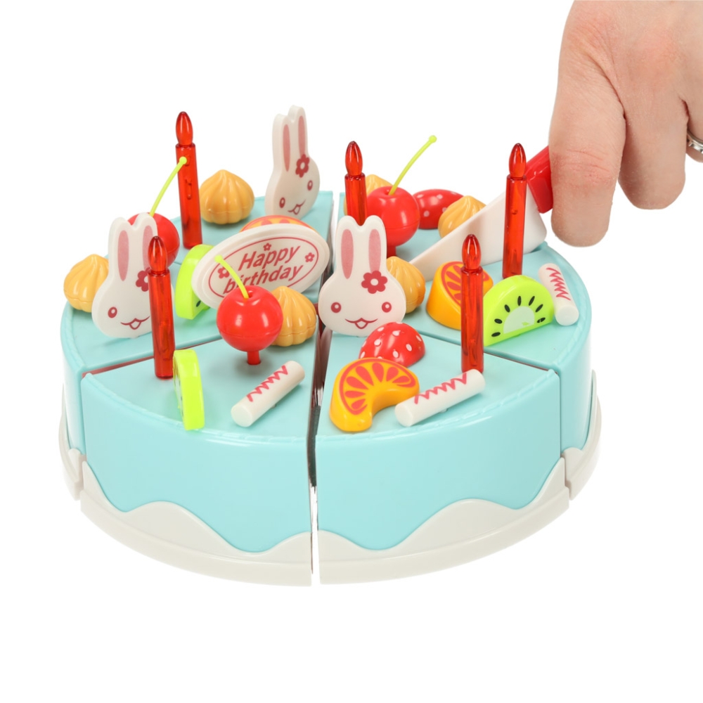 Pjaustomas gimtadienio tortas 75 el. mėlynas-Žaislai, Profesijos, buities žaislai, Mažiesiems kulinarams-e-vaikas
