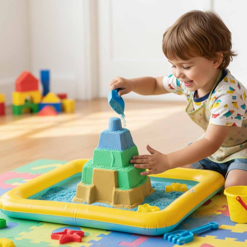 Pripučiama kinetinio smėlio dėžė-Žaislai, Kūrybiniai žaislai, Lipdymas-e-vaikas