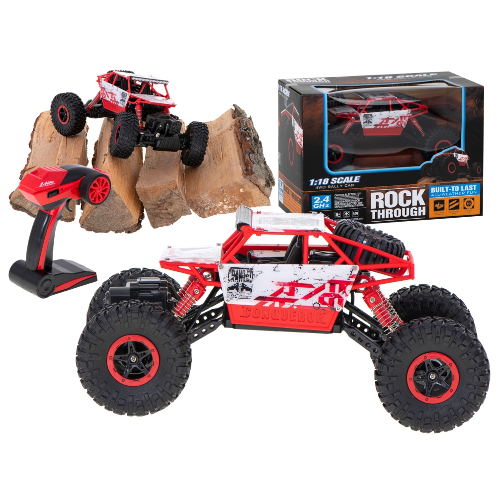RC automobilis Rock Crawler HB 2.4GHz 1:18 raudonas-Žaislai, Auto ir transporto žaislai, Valdomos radijo bangomis-e-vaikas