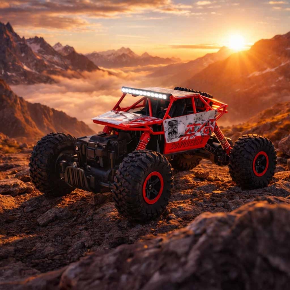 RC automobilis Rock Crawler HB 2.4GHz 1:18 raudonas-Žaislai, Auto ir transporto žaislai, Valdomos radijo bangomis-e-vaikas