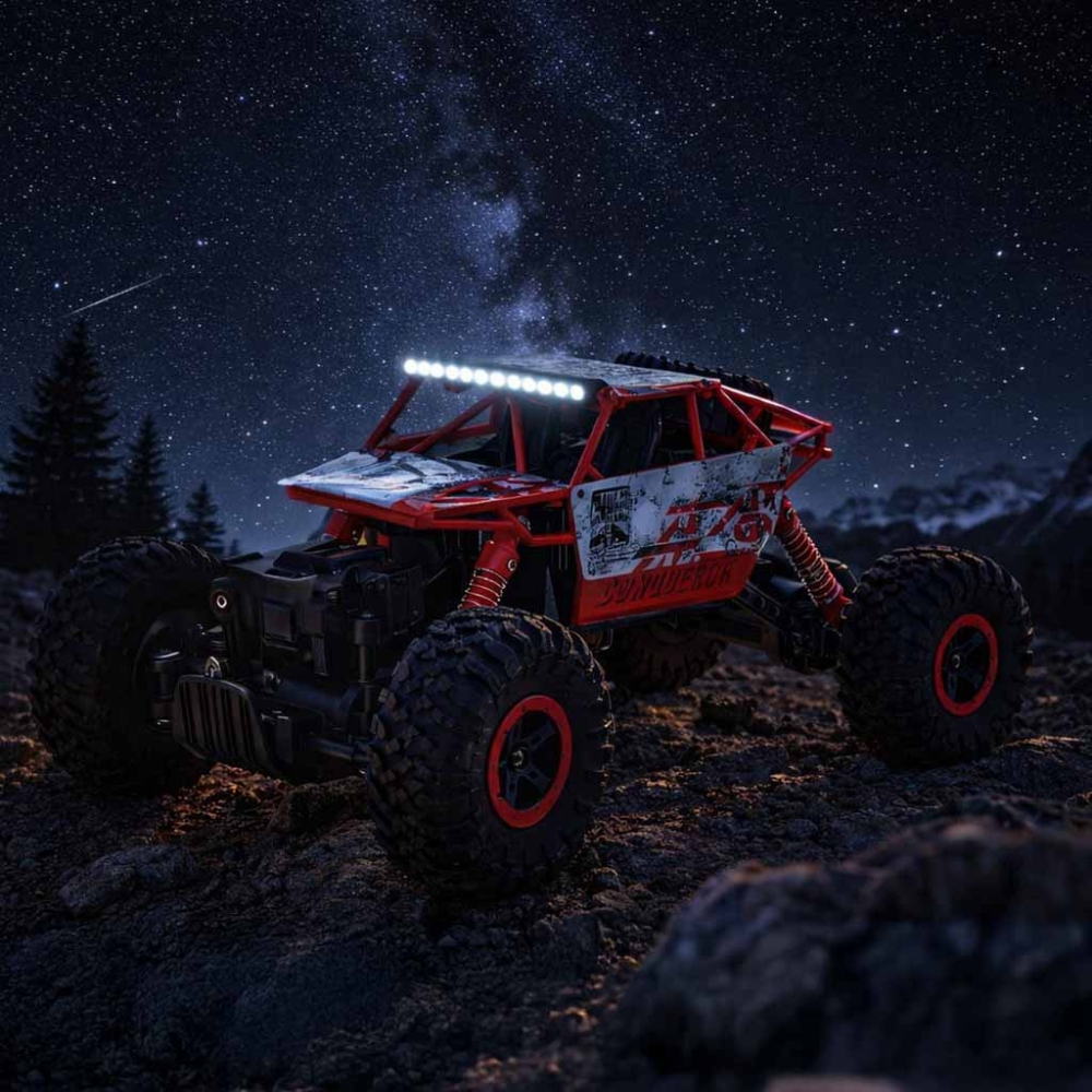 RC automobilis Rock Crawler HB 2.4GHz 1:18 raudonas