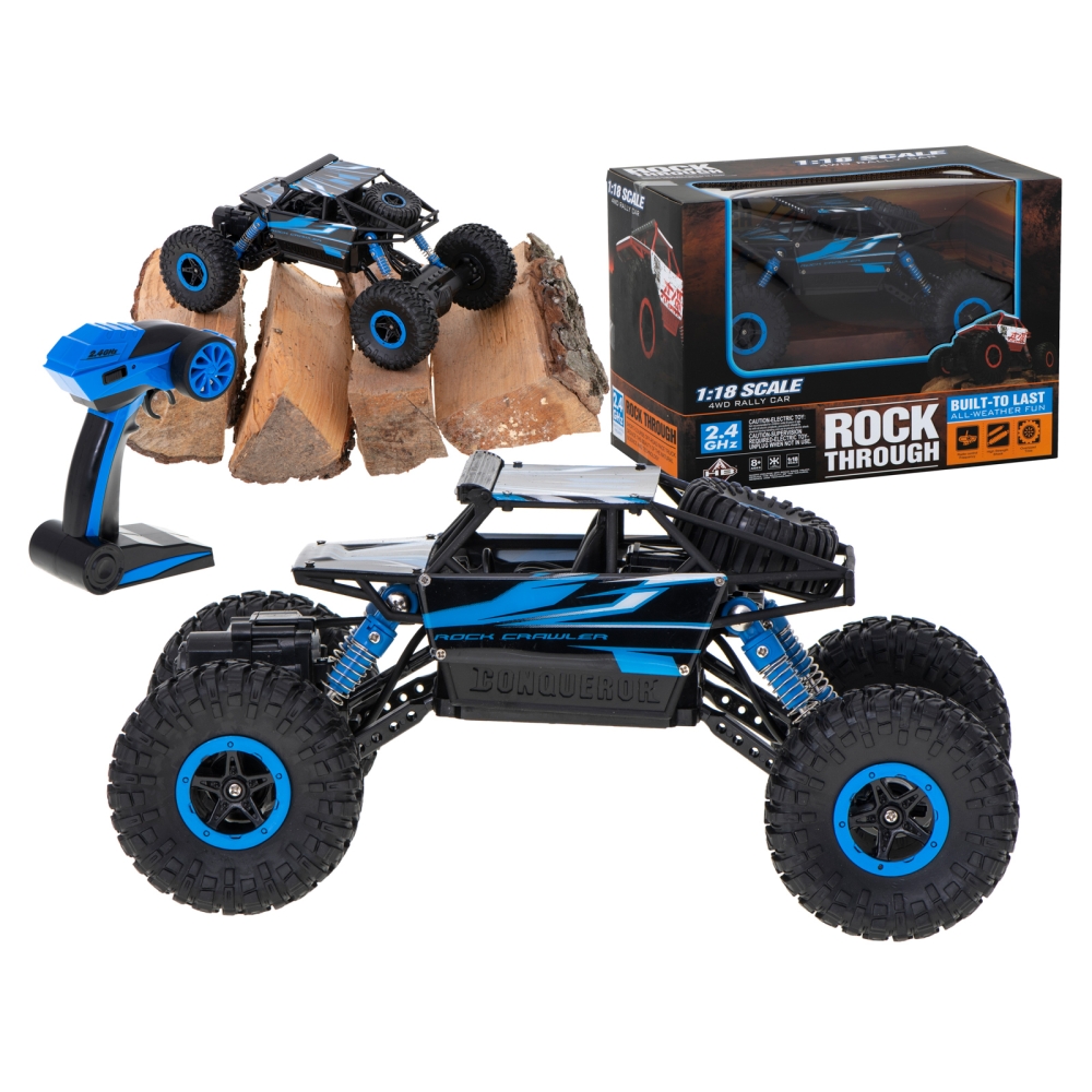 RC automobilis Rock Crawler HB 2.4GHz 1:18 mėlynas-Žaislai, Auto ir transporto žaislai, Valdomos radijo bangomis-e-vaikas
