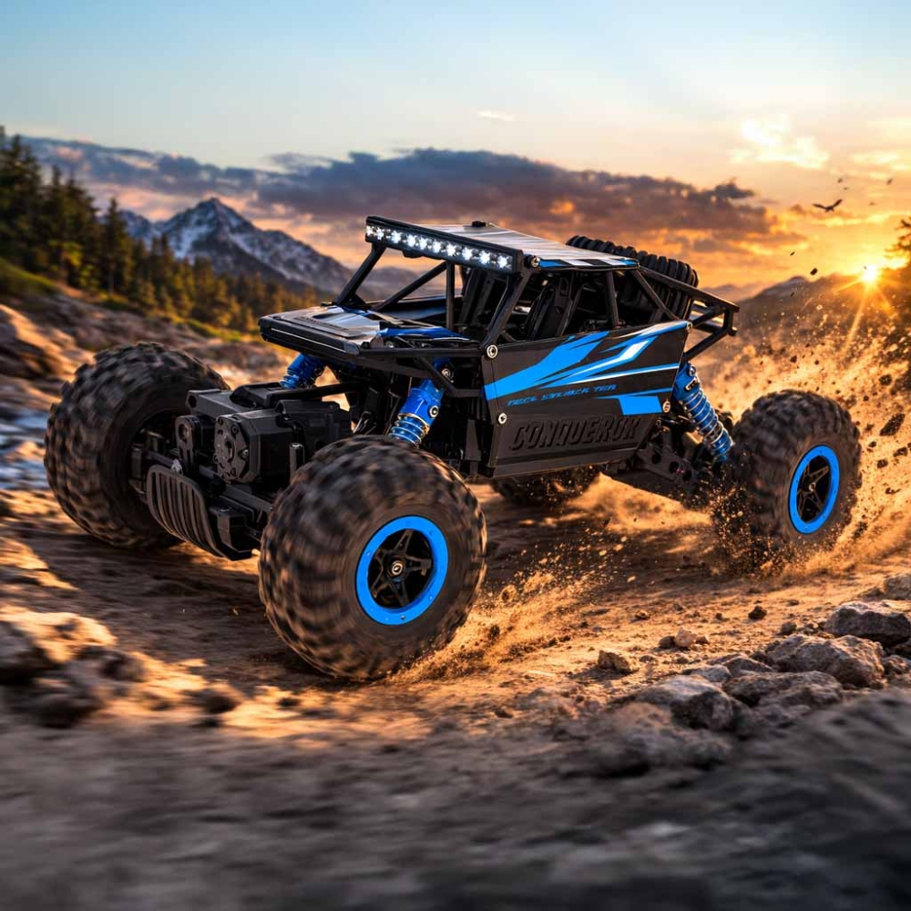 RC automobilis Rock Crawler HB 2.4GHz 1:18 mėlynas-Žaislai, Auto ir transporto žaislai, Valdomos radijo bangomis-e-vaikas