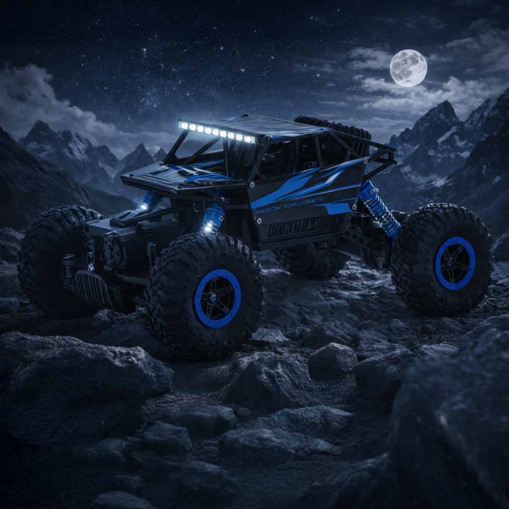 RC automobilis Rock Crawler HB 2.4GHz 1:18 mėlynas-Žaislai, Auto ir transporto žaislai, Valdomos radijo bangomis-e-vaikas