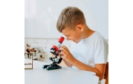Žaislinis mokslinis mikroskopas + mokykliniai priedai-Žaislai, Profesijos, buities žaislai, Moksliniai žaislai-e-vaikas