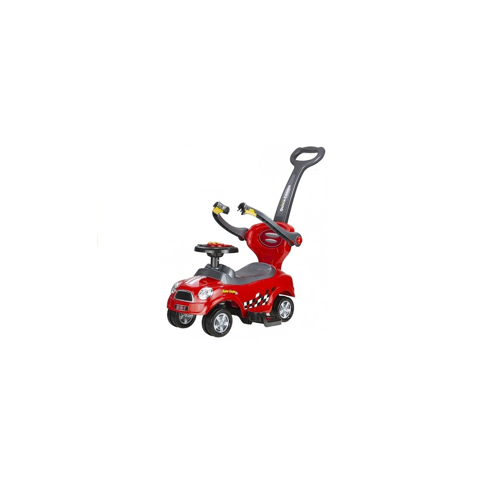Coupe Car Manual Ride On with Parent Handle - Red