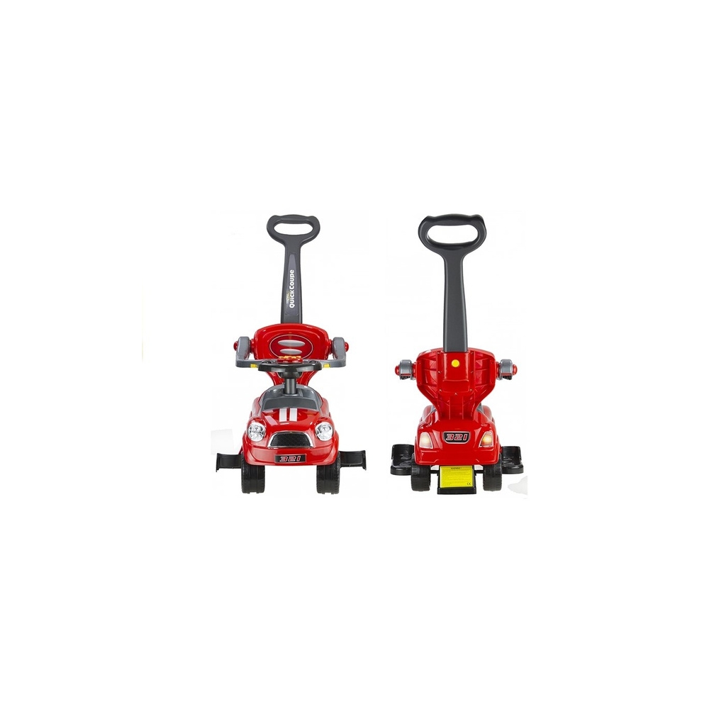 Coupe Car Manual Ride On with Parent Handle - Red