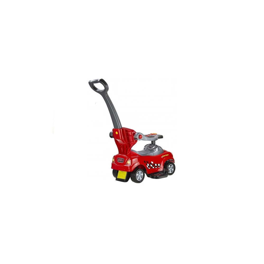 Coupe Car Manual Ride On with Parent Handle - Red