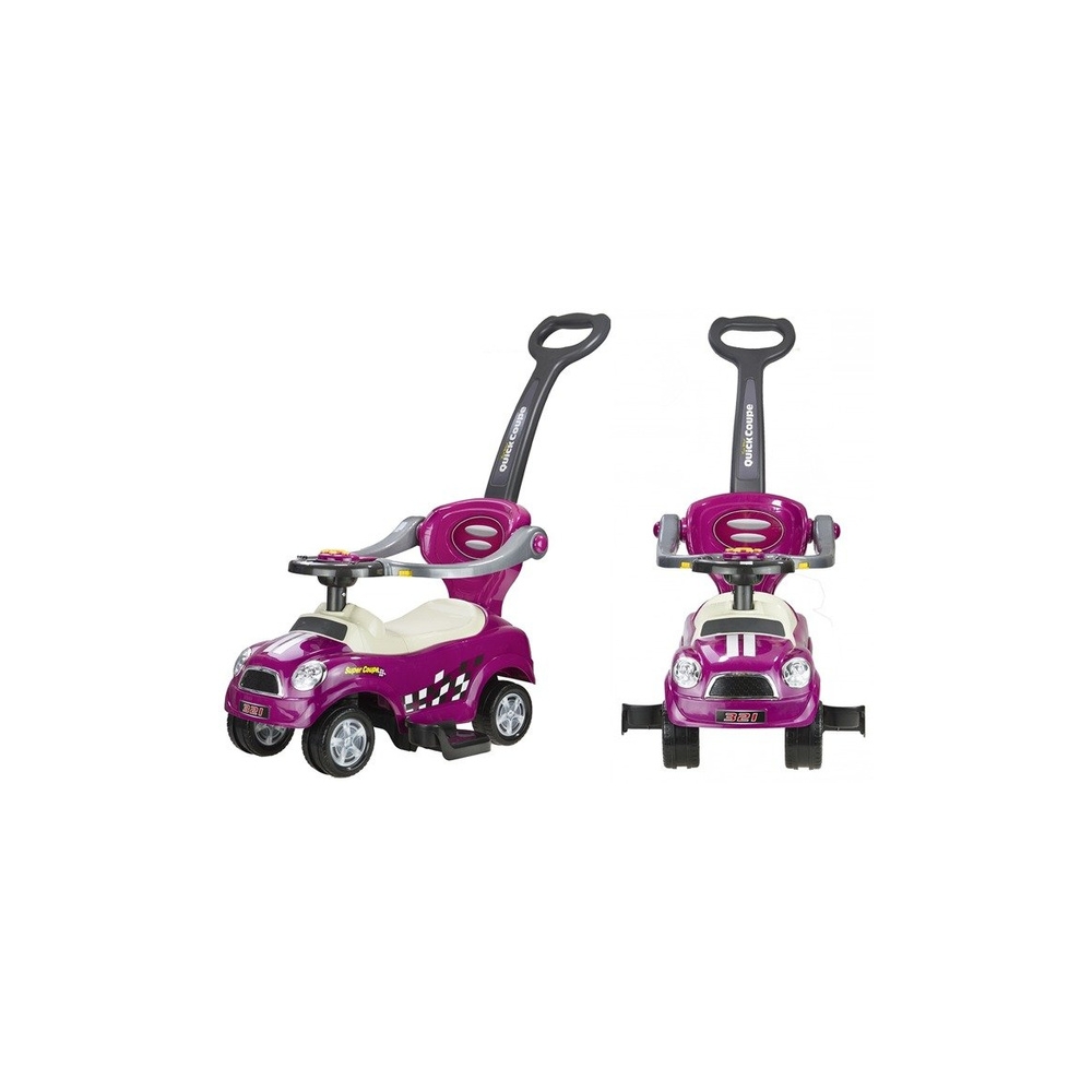 Coupe Car Manual Ride On with Parent Handle - Purple