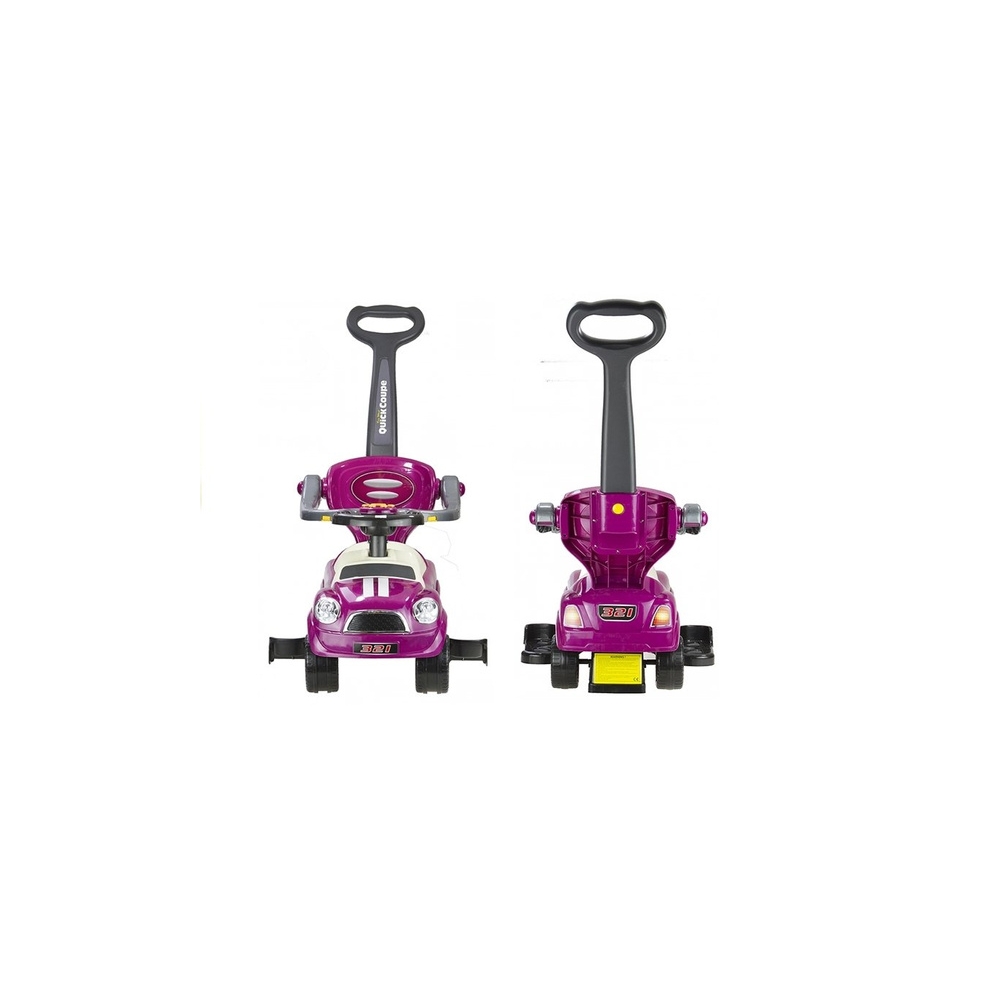 Coupe Car Manual Ride On with Parent Handle - Purple
