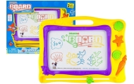 Blackboard with Stamps and Colorful Background