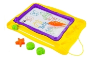 Blackboard with Stamps and Colorful Background