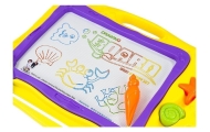 Blackboard with Stamps and Colorful Background