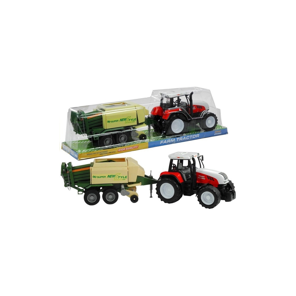 Didelis žemės ūkio traktorius su priekaba 65 cm-Žaislai, Auto ir transporto žaislai, Traktoriai-e-vaikas