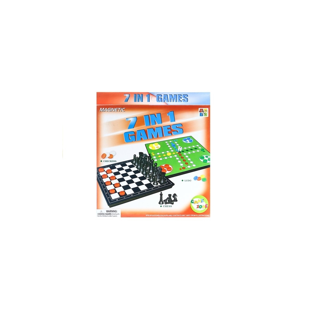 Gry 7w1 Zestaw Gier Planszowych Ludo  Warcaby
