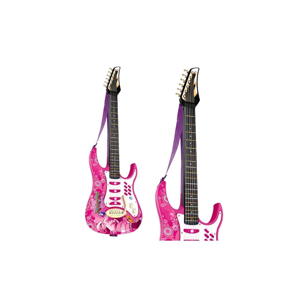 Gitara su mikrofonu ir stiprintuvu, rožinė-Žaislai, Muzikiniai-e-vaikas
