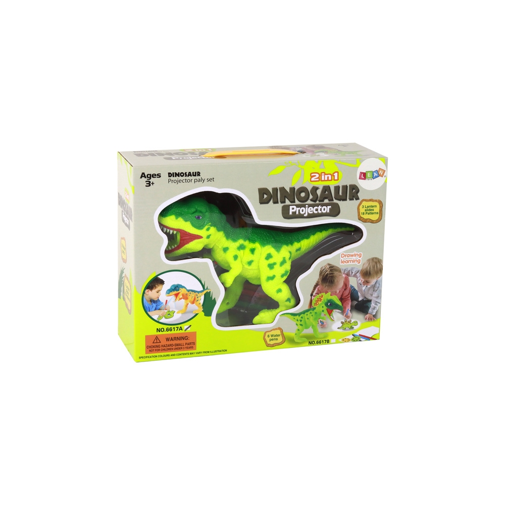 Dinozaurų projektorius su žymekliais ir šablonais