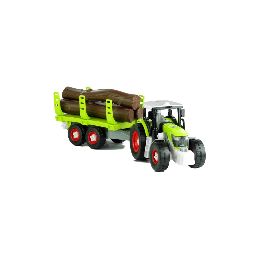 Rozkręcany Traktor z Przyczepą z Drewnem 43 cm