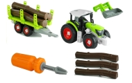 Rozkręcany Traktor z Przyczepą z Drewnem 43 cm