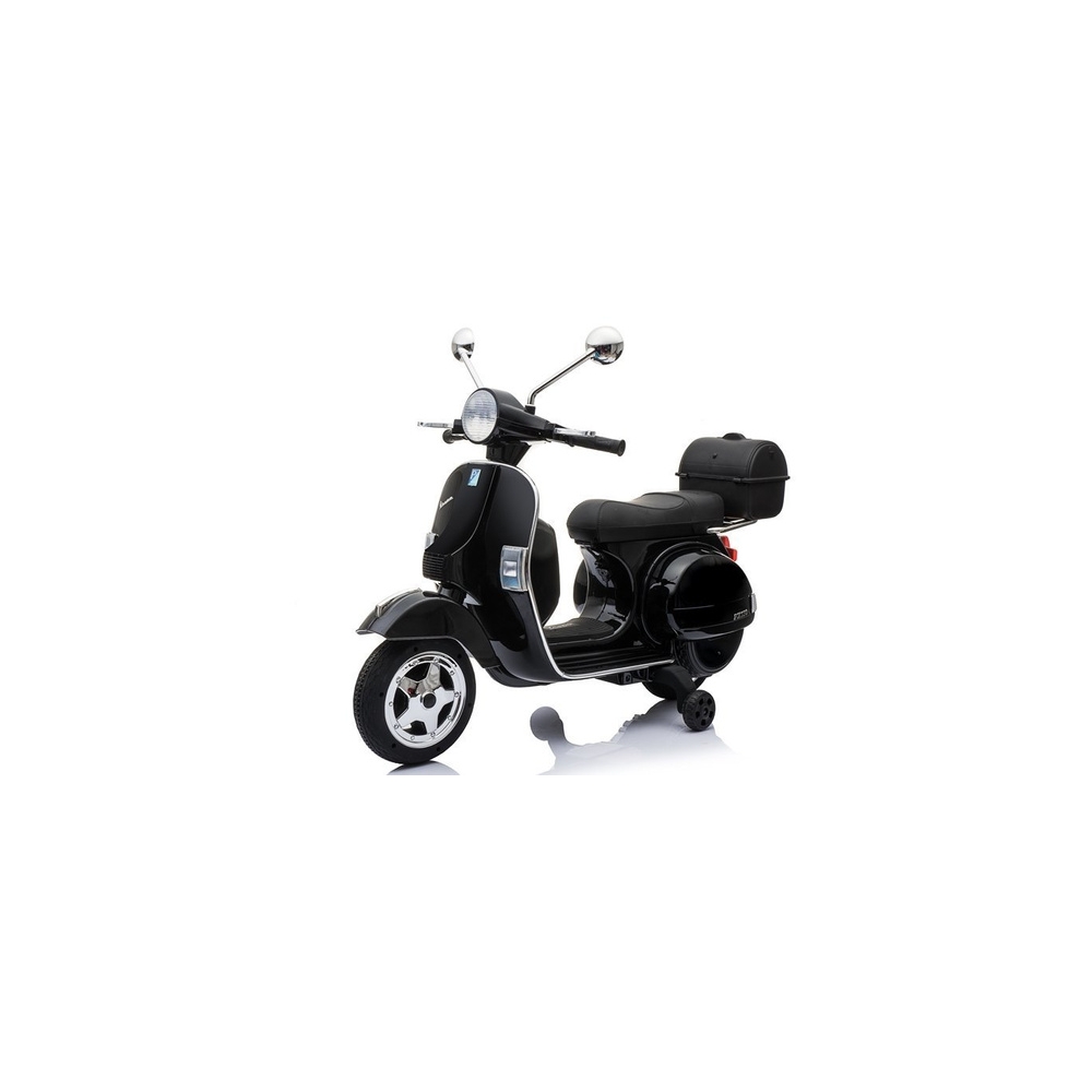 Akumuliatoriaus motoroleris Vespa juodas-Elektromobiliai vaikams, Motociklai-e-vaikas