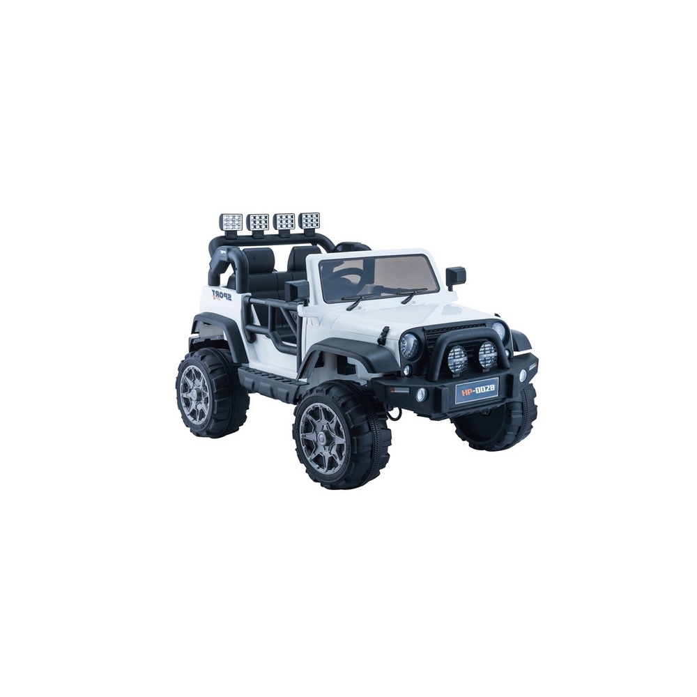 Elektromobilis Jeep HP012, White-Elektromobiliai vaikams, Visureigiai-e-vaikas