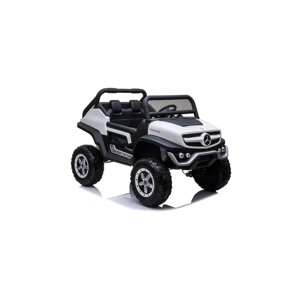 Elektromobilis Mercedes Unimog 4x4, White-Elektromobiliai vaikams, Visureigiai-e-vaikas