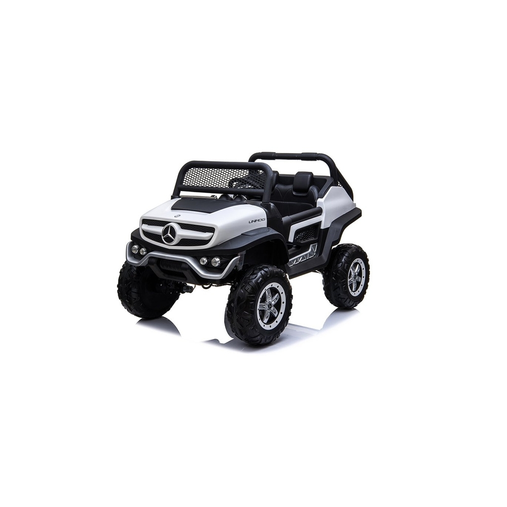 Elektromobilis Mercedes Unimog 4x4, White-Elektromobiliai vaikams, Visureigiai-e-vaikas