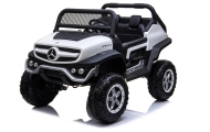 Elektromobilis Mercedes Unimog 4x4, White-Elektromobiliai vaikams, Visureigiai-e-vaikas