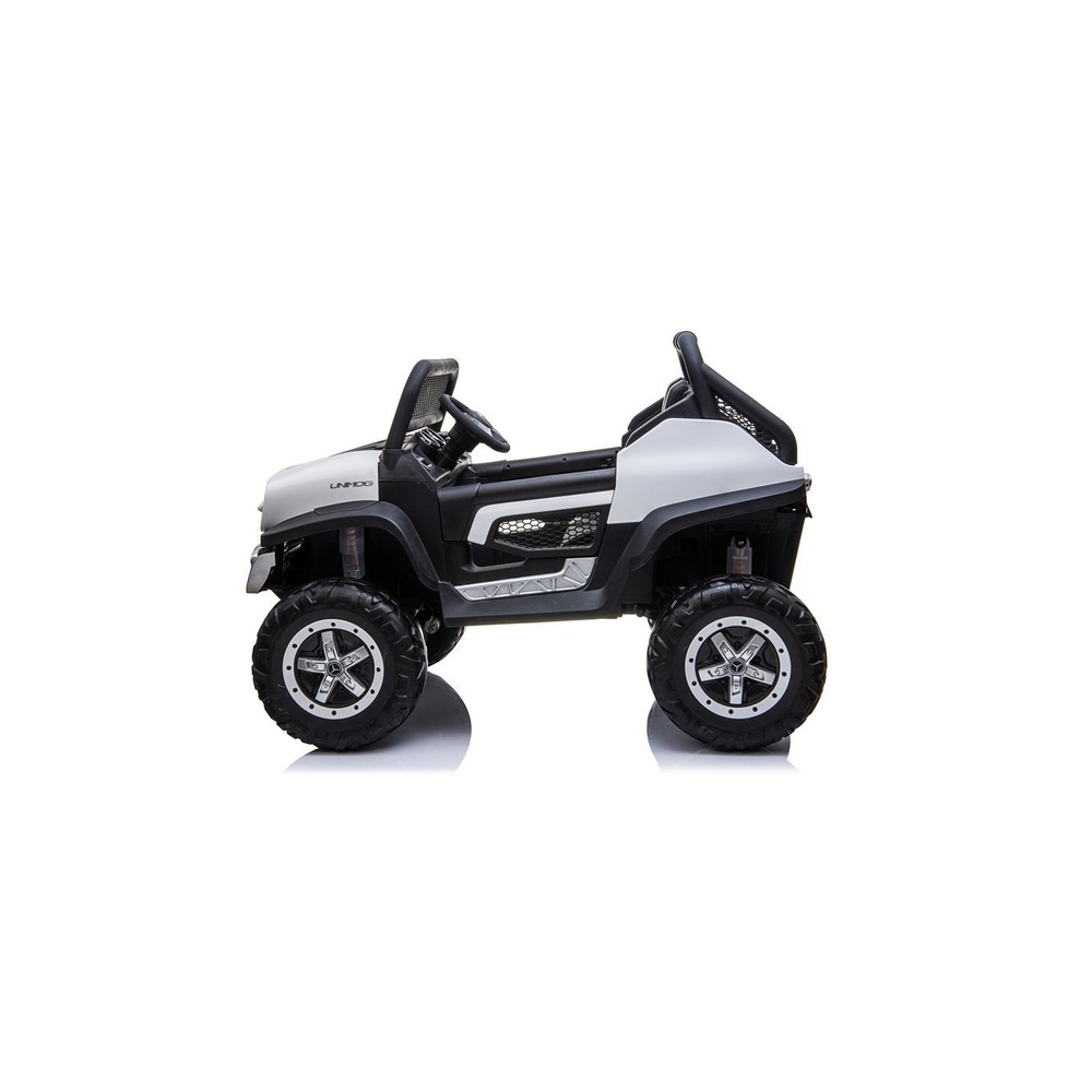 Elektromobilis Mercedes Unimog 4x4, White-Elektromobiliai vaikams, Visureigiai-e-vaikas