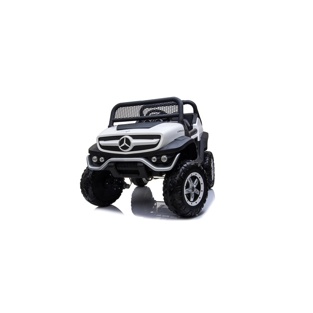 Elektromobilis Mercedes Unimog 4x4, White-Elektromobiliai vaikams, Visureigiai-e-vaikas