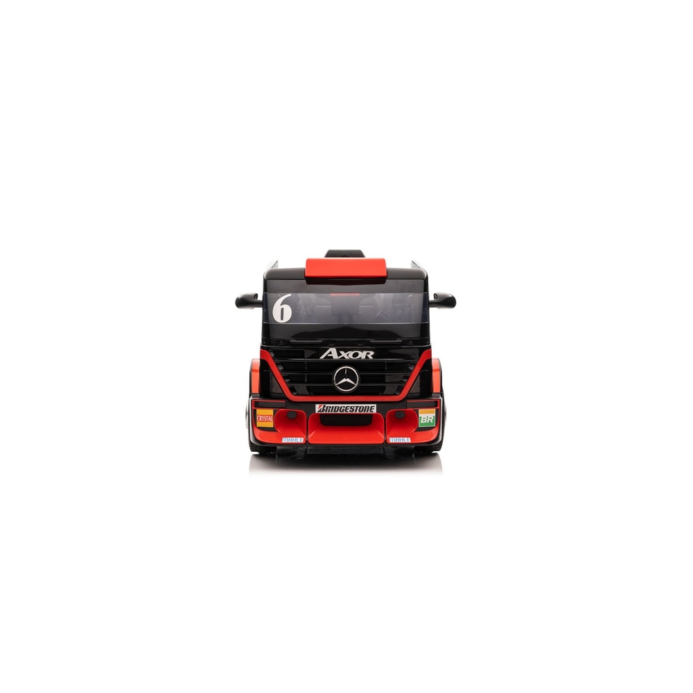 Elektromobilis Mercedes + puspriekabė XMX622B LCD, Red-Elektromobiliai vaikams, Sunkvežimiai-e-vaikas