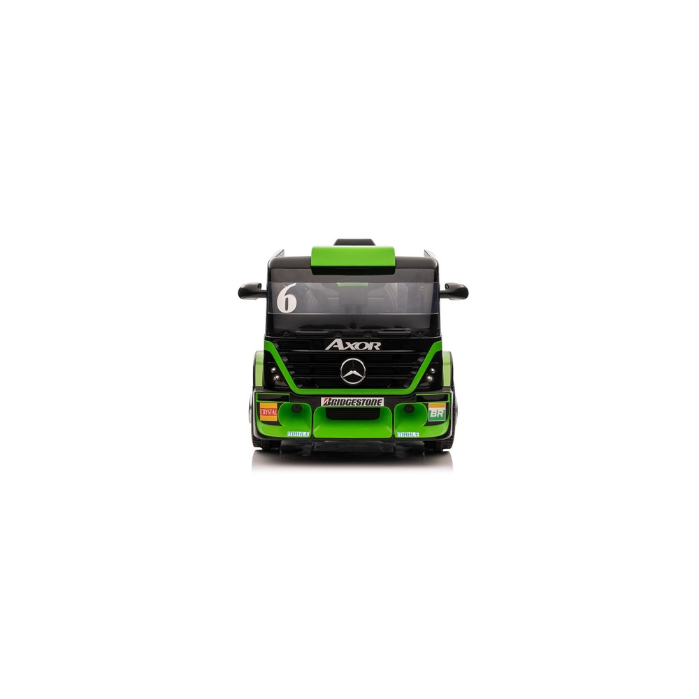 Elektromobilis Mercedes + puspriekabė XMX622B LCD, Green-Elektromobiliai vaikams, Sunkvežimiai-e-vaikas