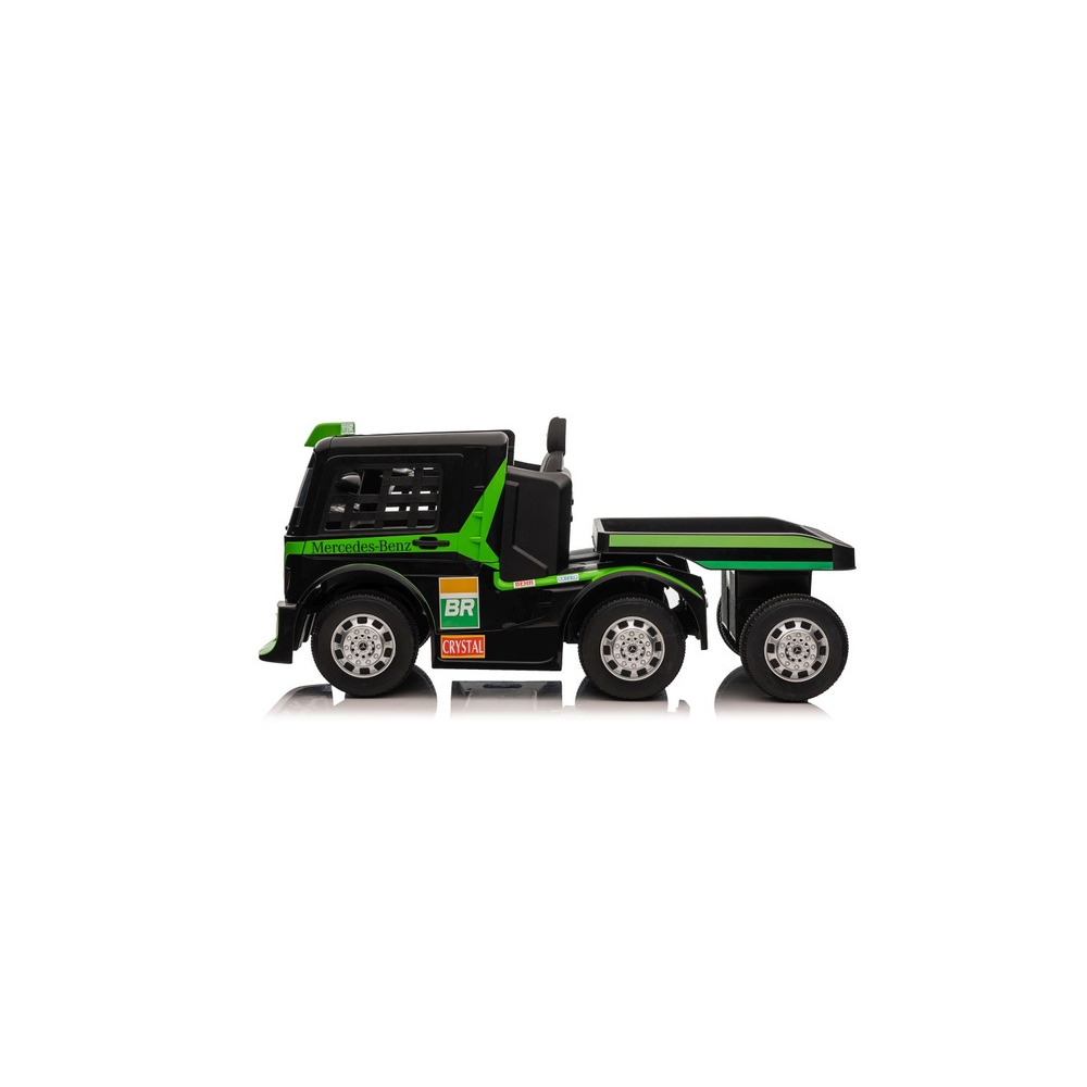 Elektromobilis Mercedes + puspriekabė XMX622B LCD, Green-Elektromobiliai vaikams, Sunkvežimiai-e-vaikas