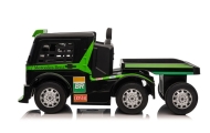 Elektromobilis Mercedes + puspriekabė XMX622B LCD, Green-Elektromobiliai vaikams, Sunkvežimiai-e-vaikas