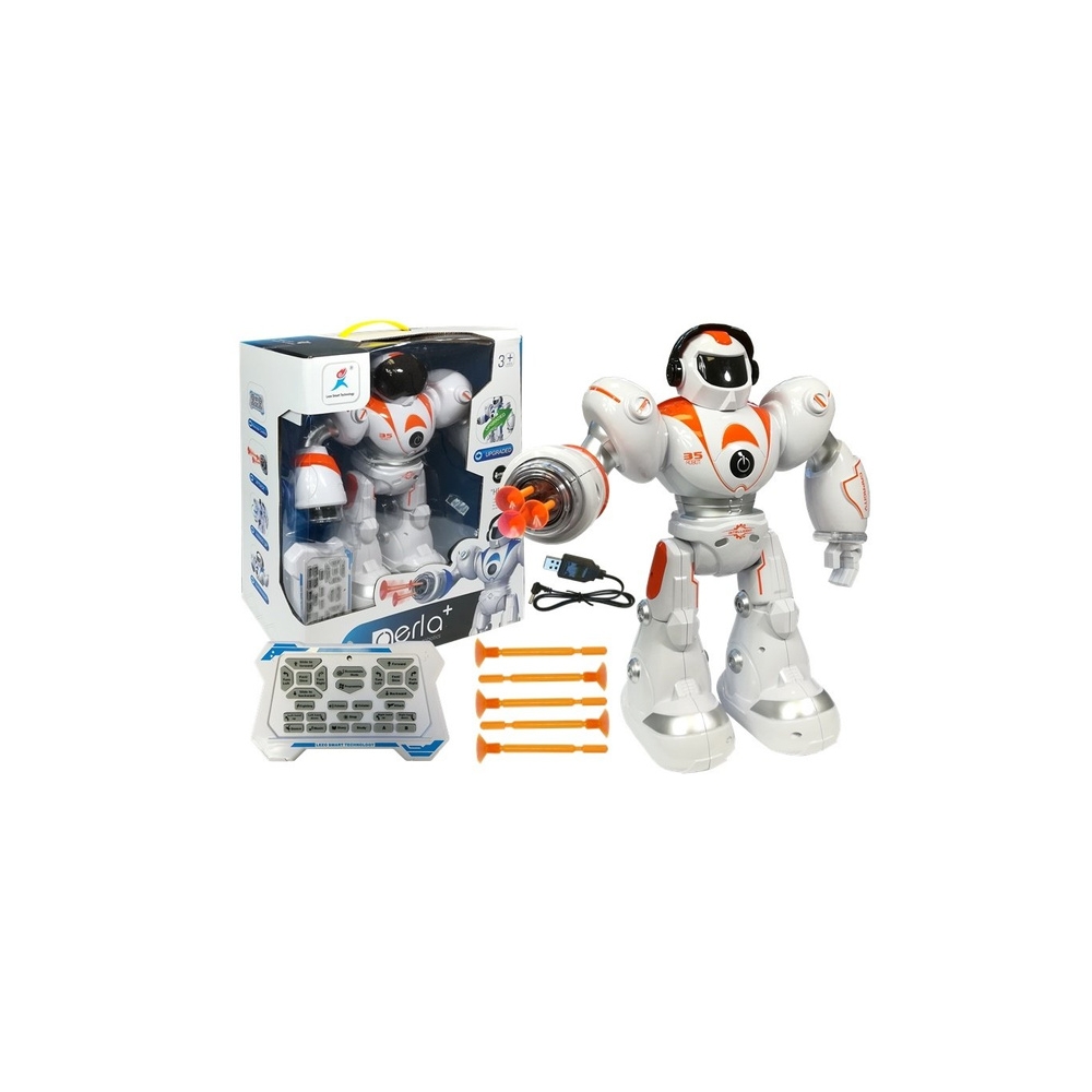 Nuotoliniu būdu valdomas R/C robotas šaudo raketas