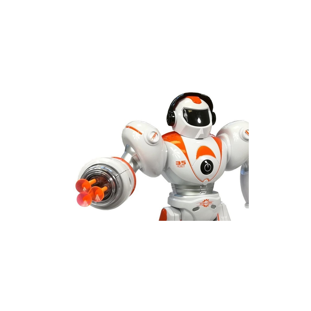 Nuotoliniu būdu valdomas R/C robotas šaudo raketas
