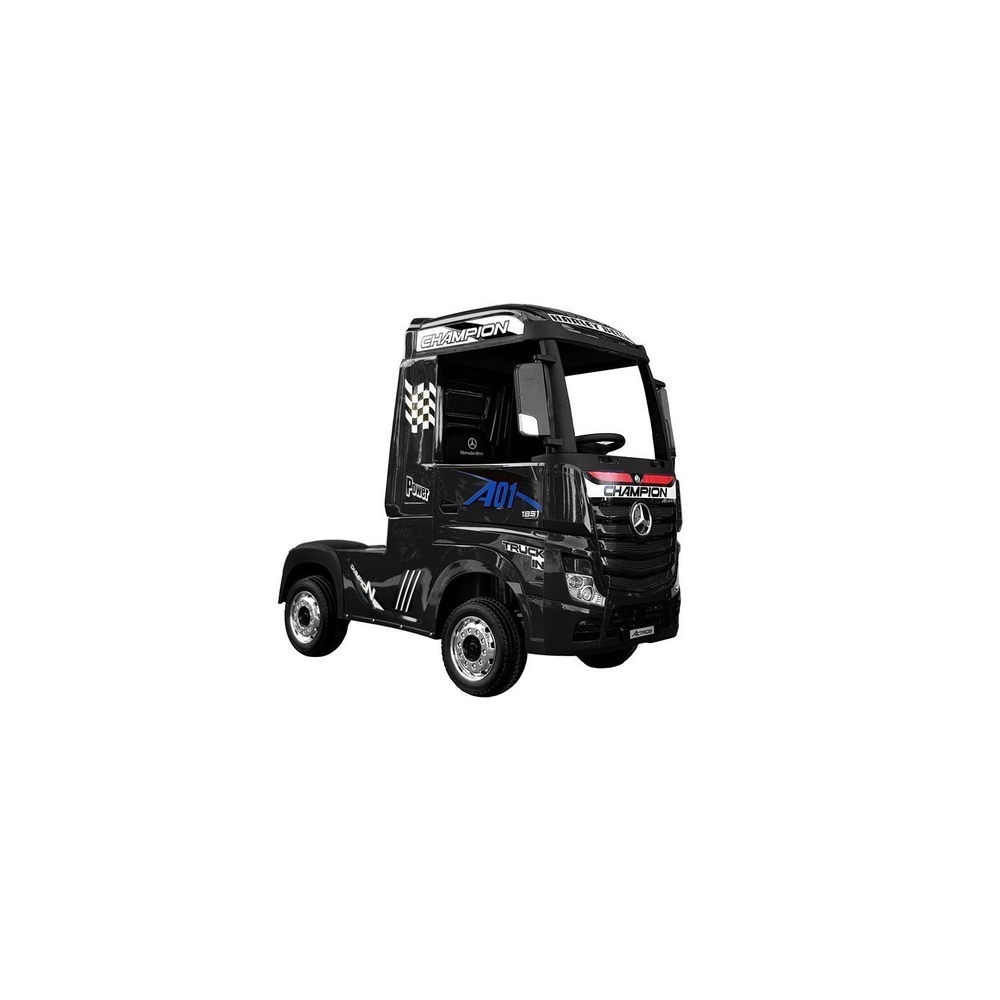 Elektromobilis Mercedes Actros MP4, lakuotas juodas-Elektromobiliai vaikams, Sunkvežimiai-e-vaikas