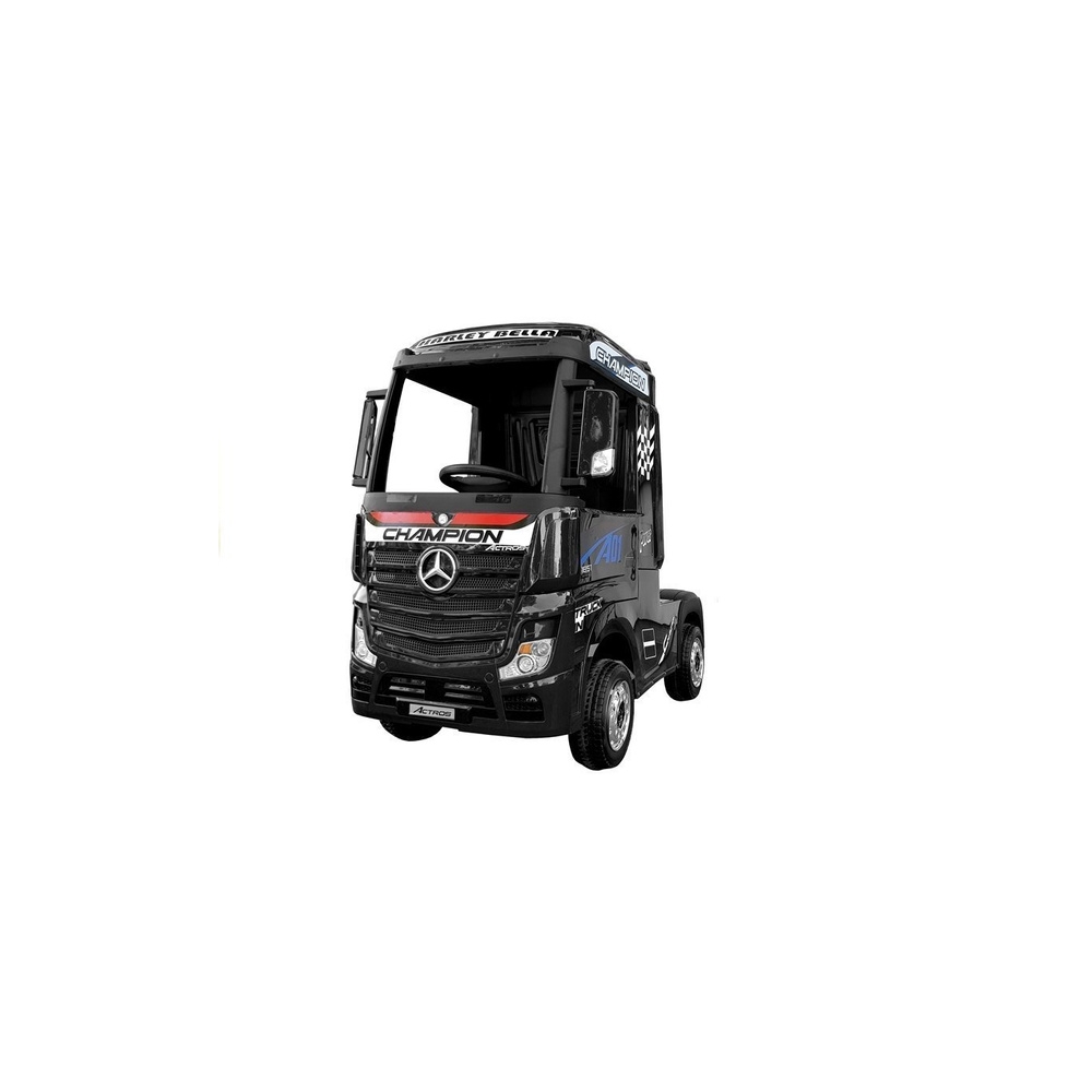 Elektromobilis Mercedes Actros MP4, lakuotas juodas-Elektromobiliai vaikams, Sunkvežimiai-e-vaikas