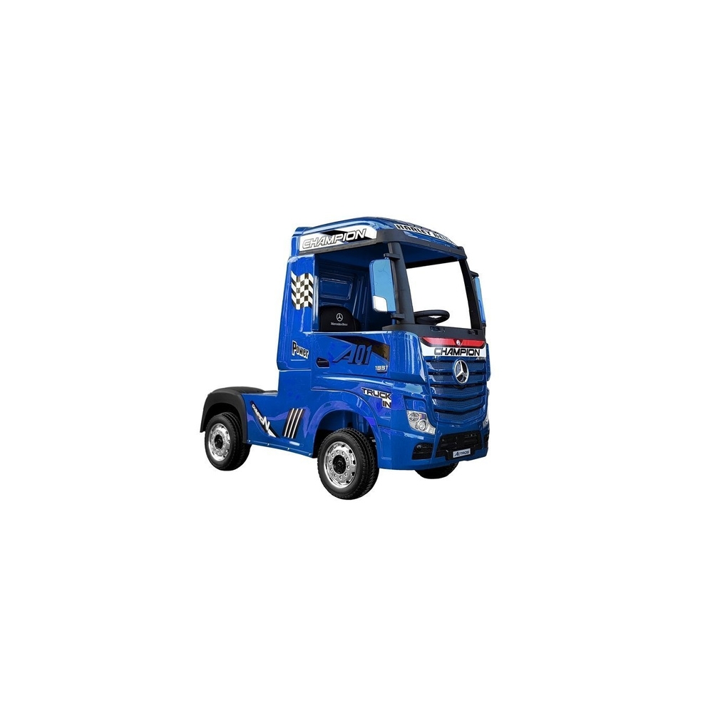 Elektromobilis Mercedes Actros MP4, lakuotas mėlynas-Elektromobiliai vaikams, Sunkvežimiai-e-vaikas