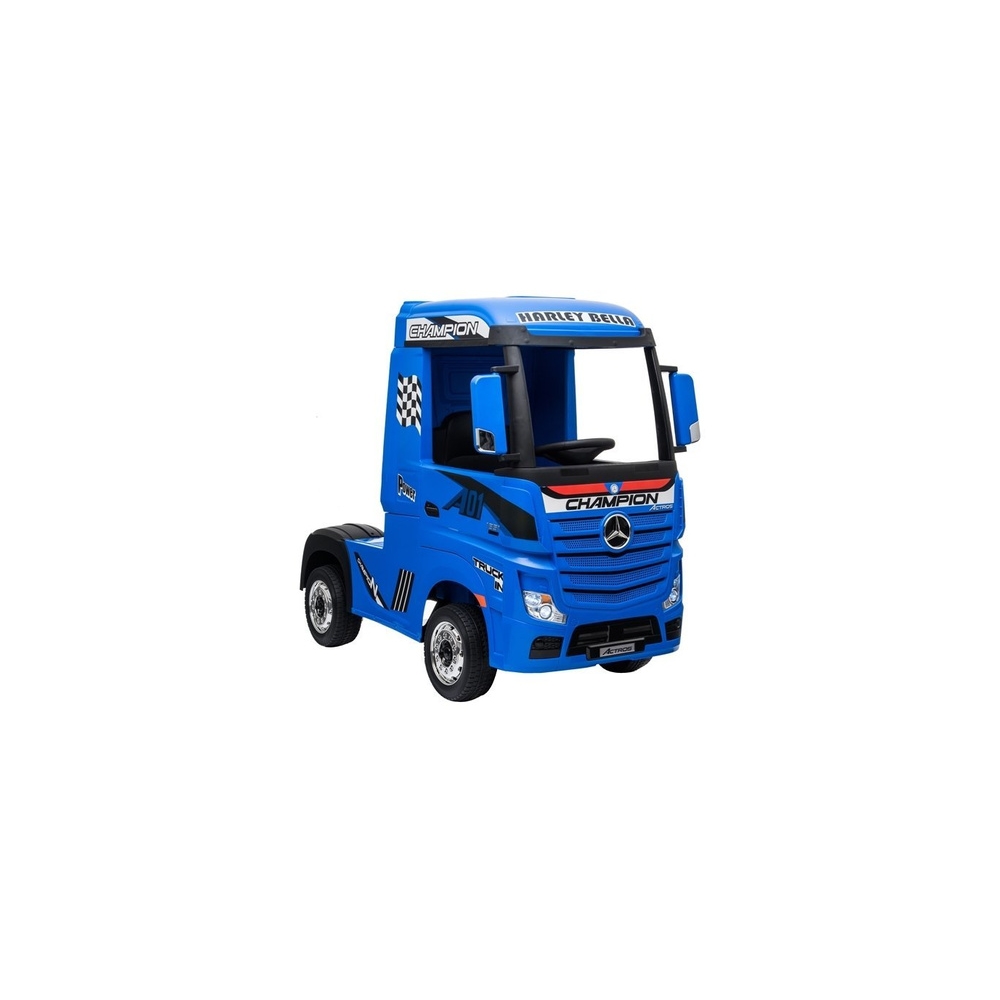 Elektromobilis Mercedes Actros MP4, lakuotas mėlynas-Elektromobiliai vaikams, Sunkvežimiai-e-vaikas
