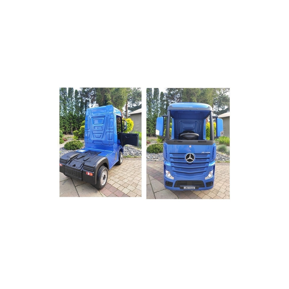Elektromobilis Mercedes Actros MP4, lakuotas mėlynas-Elektromobiliai vaikams, Sunkvežimiai-e-vaikas