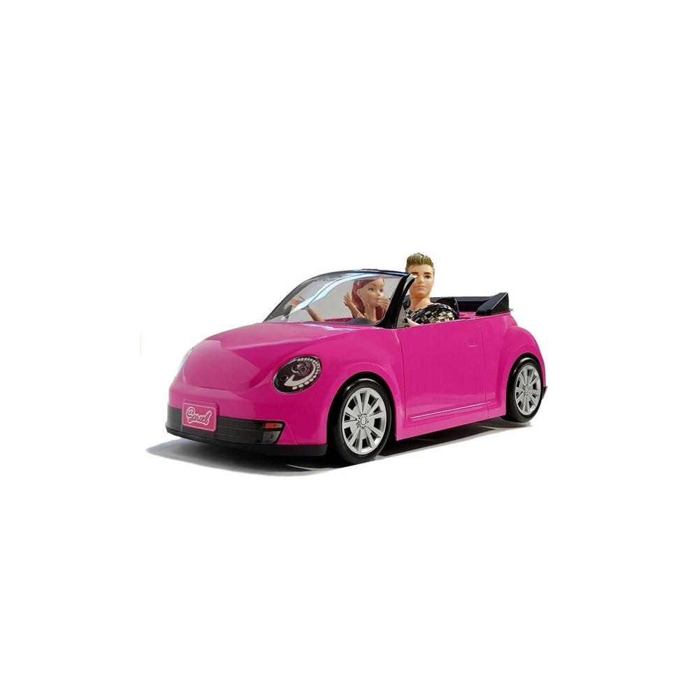 Lalka Samochód Auto Coupe Lalki Dźwięk Światła 43 cm Różowy