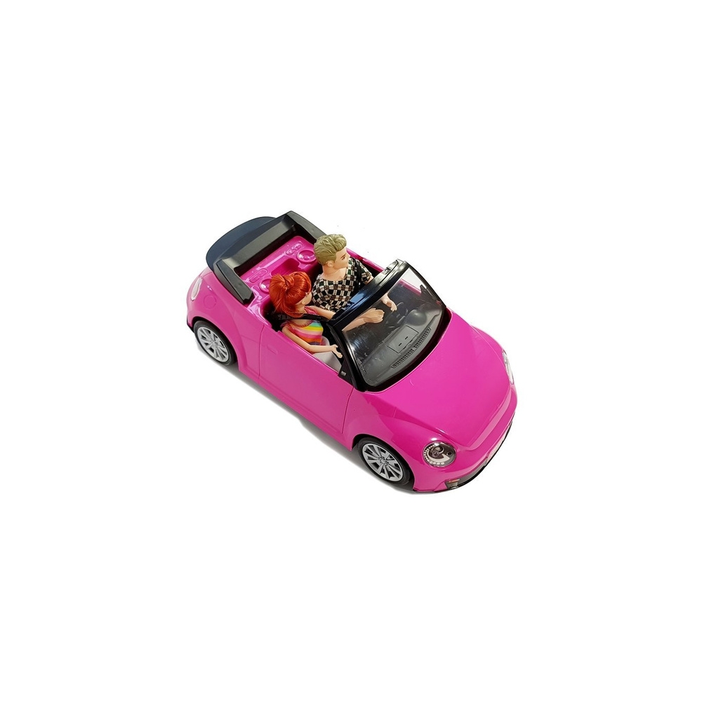 Lalka Samochód Auto Coupe Lalki Dźwięk Światła 43 cm Różowy