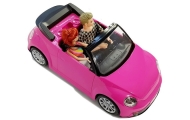 Lalka Samochód Auto Coupe Lalki Dźwięk Światła 43 cm Różowy
