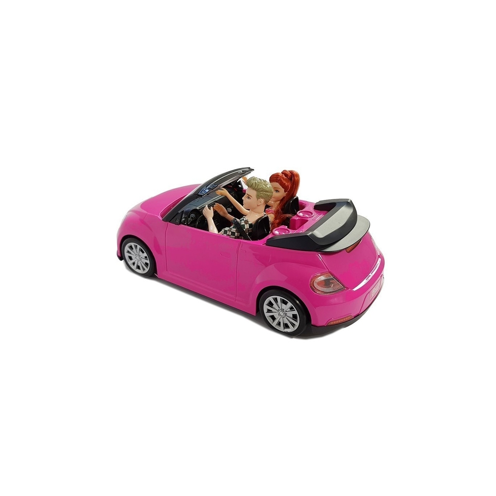 Lalka Samochód Auto Coupe Lalki Dźwięk Światła 43 cm Różowy