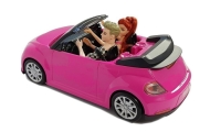 Lalka Samochód Auto Coupe Lalki Dźwięk Światła 43 cm Różowy
