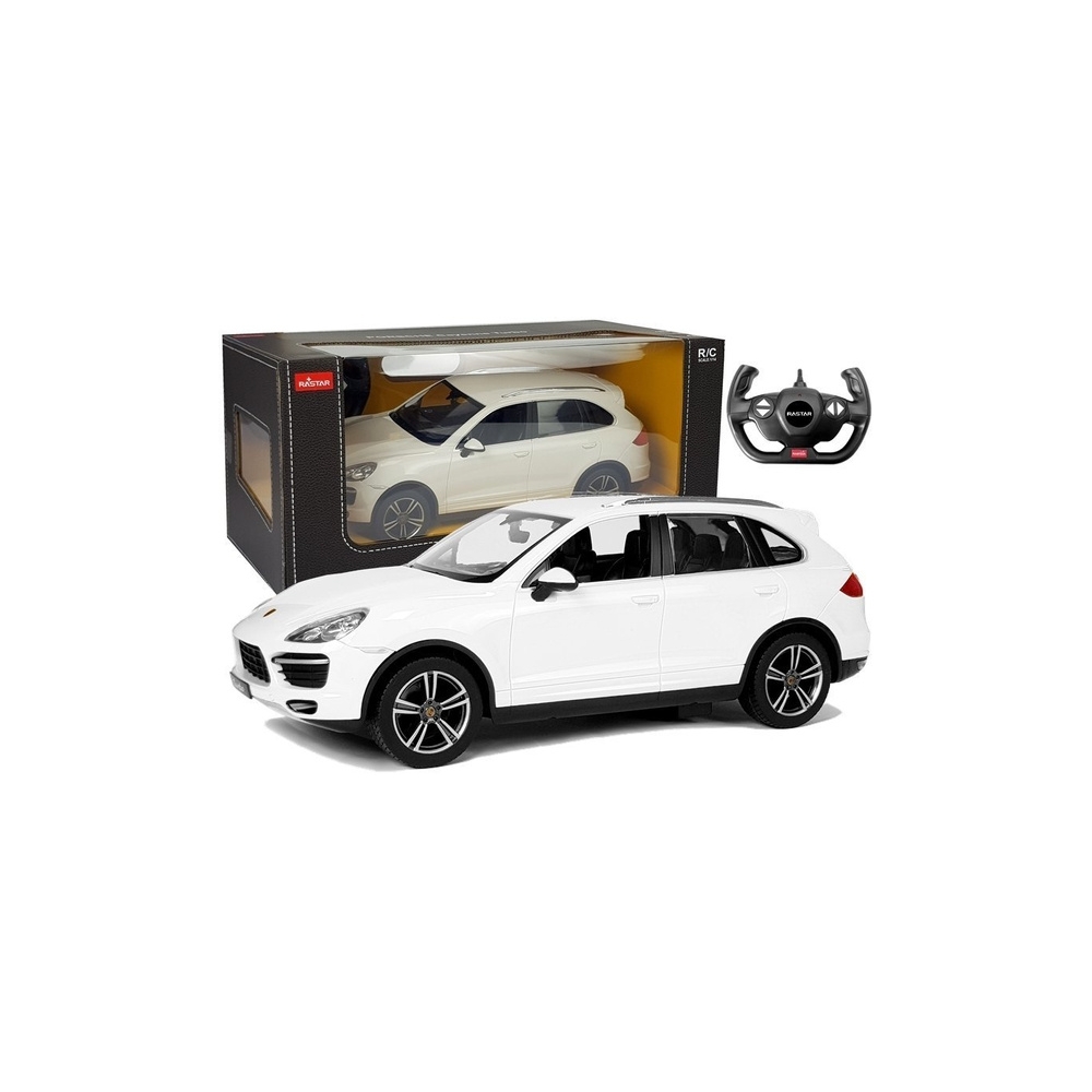 Nuotoliniu būdu valdomas Porsche Cayenne automobilis RC Rastar, baltas, 1:14-Žaislai, Auto ir transporto žaislai, Valdomos radij