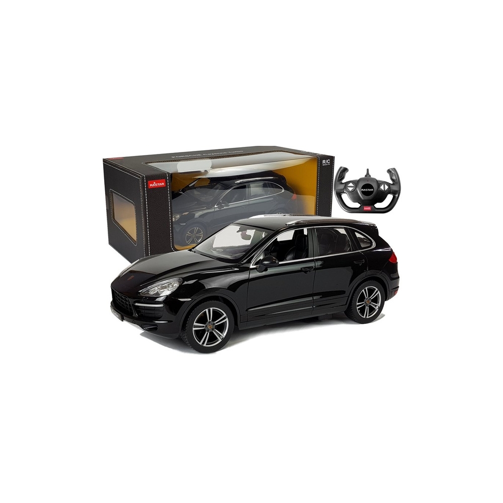 Nuotoliniu būdu valdomas Porsche Cayenne Turbo Rastar, juodos spalvos, 1:14-Žaislai, Auto ir transporto žaislai, Valdomos radijo