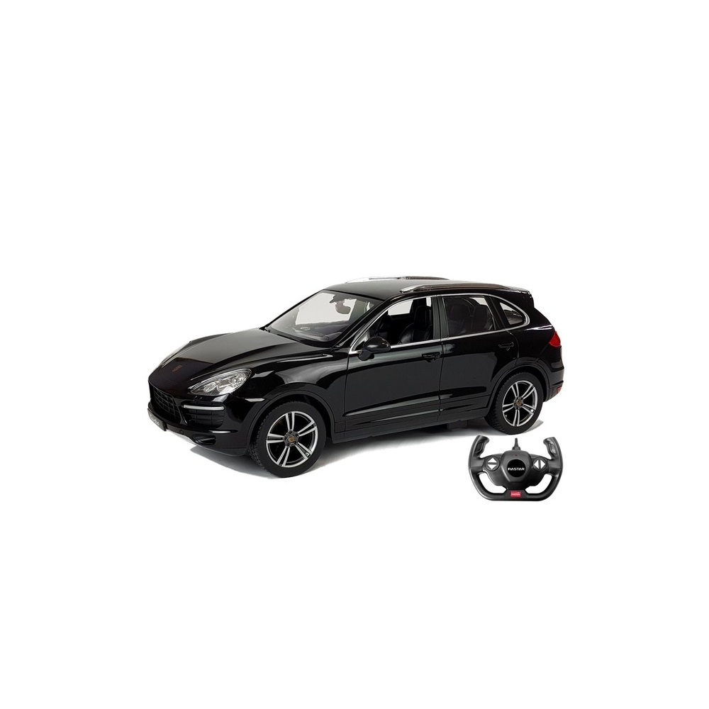 Nuotoliniu būdu valdomas Porsche Cayenne Turbo Rastar, juodos spalvos, 1:14-Žaislai, Auto ir transporto žaislai, Valdomos radijo